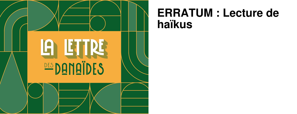 ERRATUM : Lecture de ha�kus